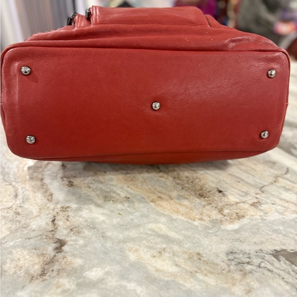 Extremely rare vintage red leather Longchamp Legende doctor bag EUC - Picture 5 of 8